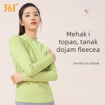 361 Ženski top za jogu s dugim rukavima za jesen – fleec podstava, 78% poliester