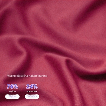 Ženski yoga top s ugrađenom podstavom za grudnjak, uski kroj, dugi rukav, duljina do struka, materijal: najlon 76% + spandeks 24%, za Pilates i fitness