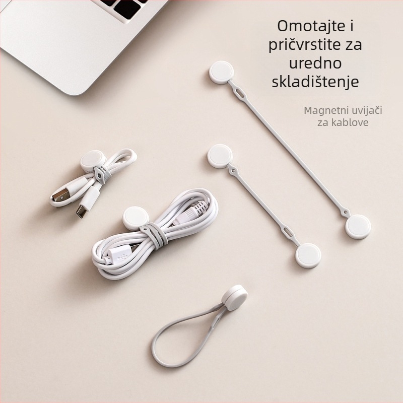 Fa So La magnetski organizator kablova za podatkovne i napajanje — ABS, silikon, magnet, za stolno skladištenje