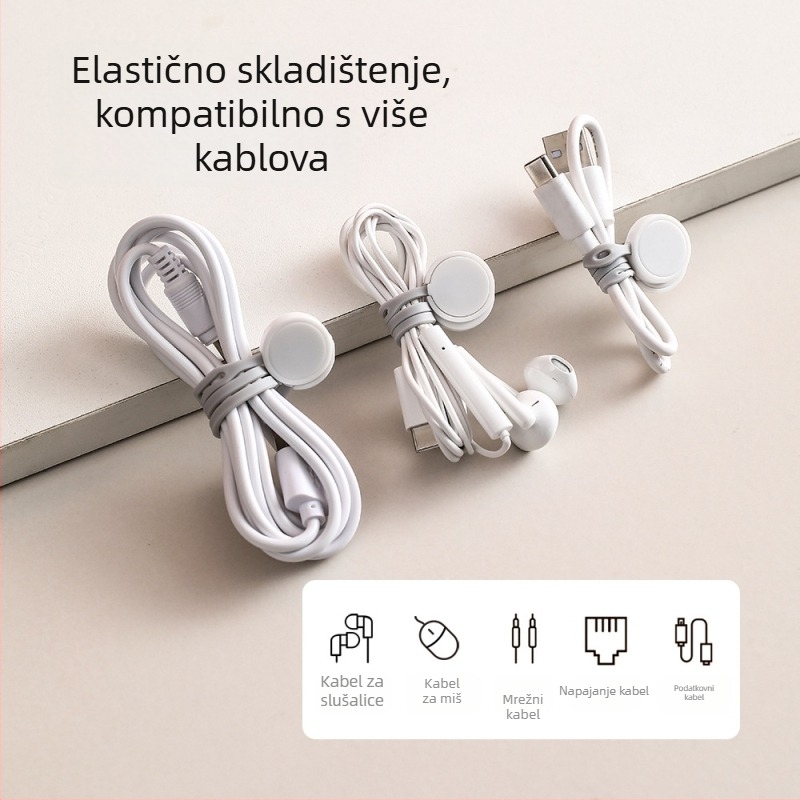 Fa So La magnetski organizator kablova za podatkovne i napajanje — ABS, silikon, magnet, za stolno skladištenje