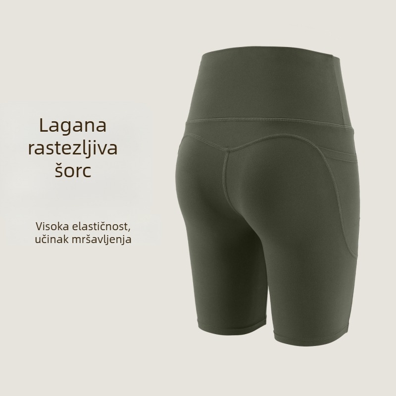 Plus-size ženski sportski grudnjak i šorc set (bez rukava; nylon/spandeks 78/22; umetak za prsa)