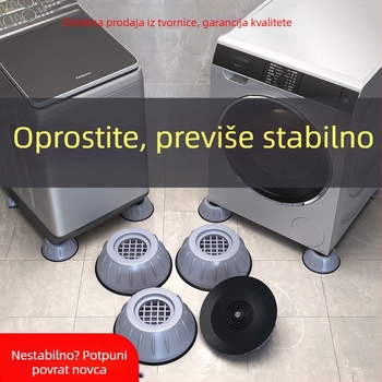 Podnožje za perilicu rublja — univerzalno, protuklizno, apsorpcija vibracija, podizno, plastična osnova za perilicu i hladnjak