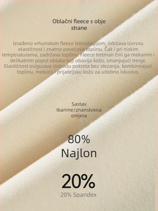 Joga jakna, uski kroj, dugi rukavi, duljina do struka, topla flis tkanina Cloud Feel dvostrana, sastav: 80% najlons, 20% spandeks