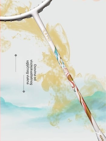 Reket badminton, okvir od karbonskih vlakana, za početnike, težina 75–79 g