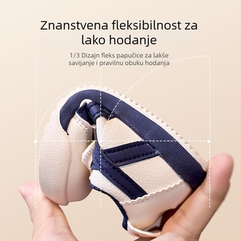 Dječje sportske tenisice – sintetička kože, protuklizni gumeni đon, prugasti uzorak, Velcro kopčanje, za uzrast 4–12 godina, proljeće/jesen