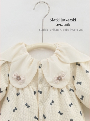 Bodiji/plazni kombinezon za bebe od pamuka, debeli, dugi rukavi, zatvaranje jednim redom gumba