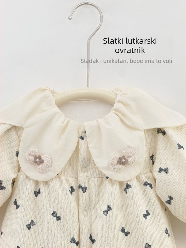 Bodiji/plazni kombinezon za bebe od pamuka, debeli, dugi rukavi, zatvaranje jednim redom gumba
