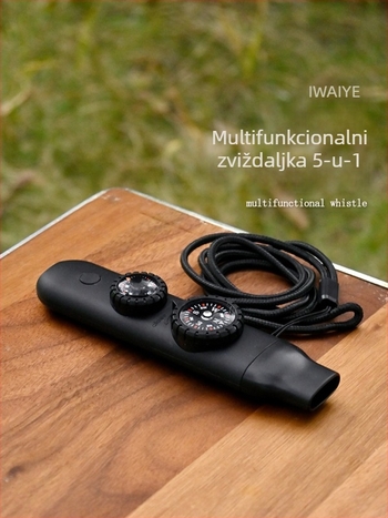 Crooked Wild Vanjska 7-u-1 zviždaljka za preživljavanje sa LED svjetlom, termometrom i kompasom