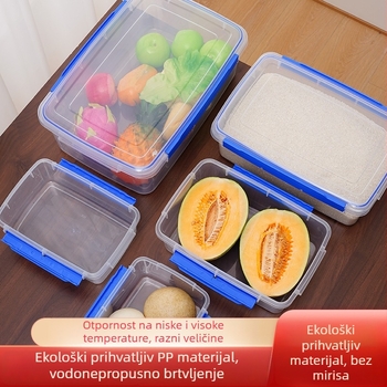 Prozirna pravokutna posuda za skladištenje od PP plastike s hermetičnim poklopcem, za hladnjak i zamrzivač