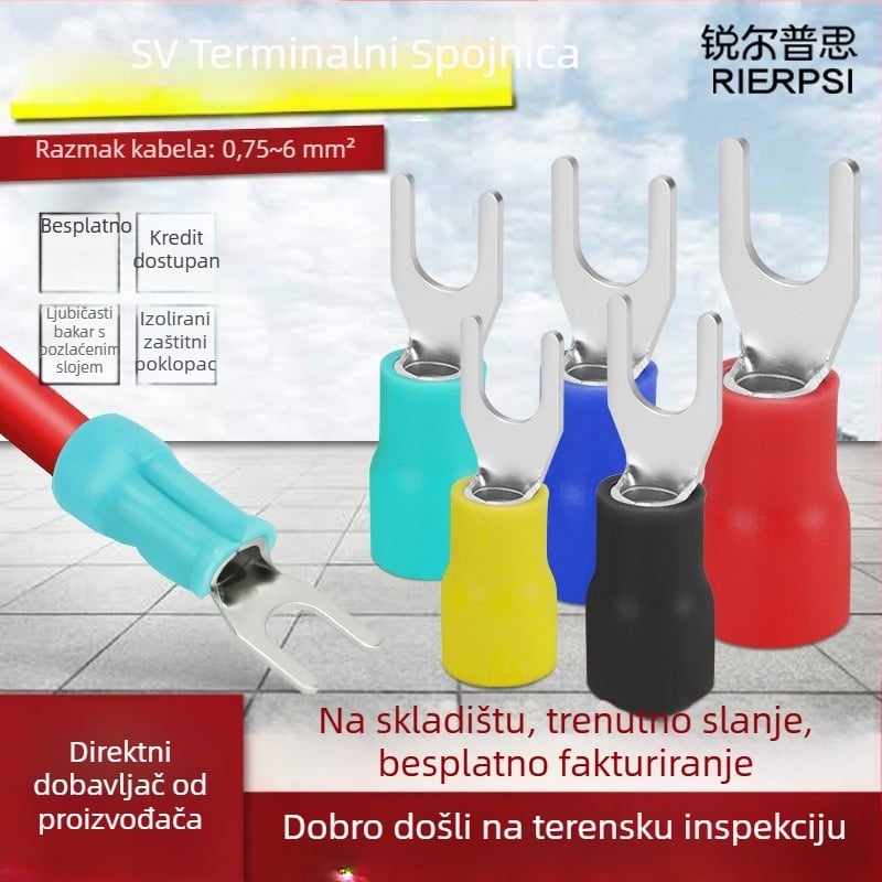 SV1.25-3 Hladno presirani terminalski blok, tip vilica, bakar, U-oblik, Plug-In kabelski terminal