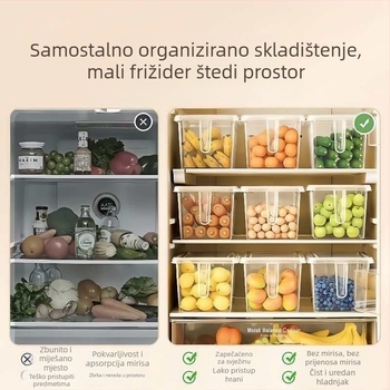 Kutija za pohranu u hladnjaku, moderni plastični organizator za očuvanje svježine i brtvljenje, Broj proizvoda 8001