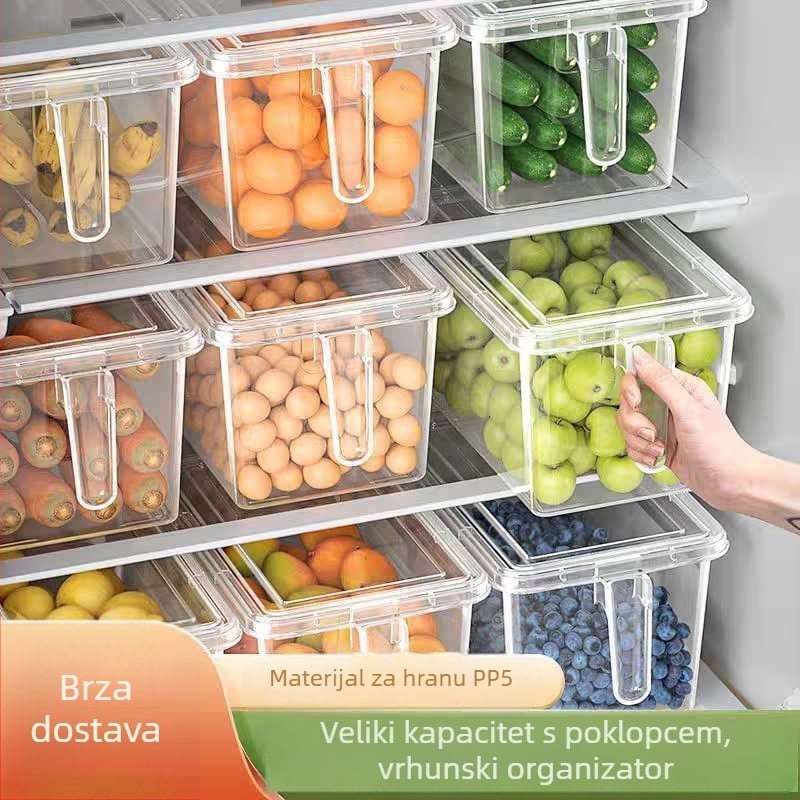 Kutija za pohranu u hladnjaku, moderni plastični organizator za očuvanje svježine i brtvljenje, Broj proizvoda 8001