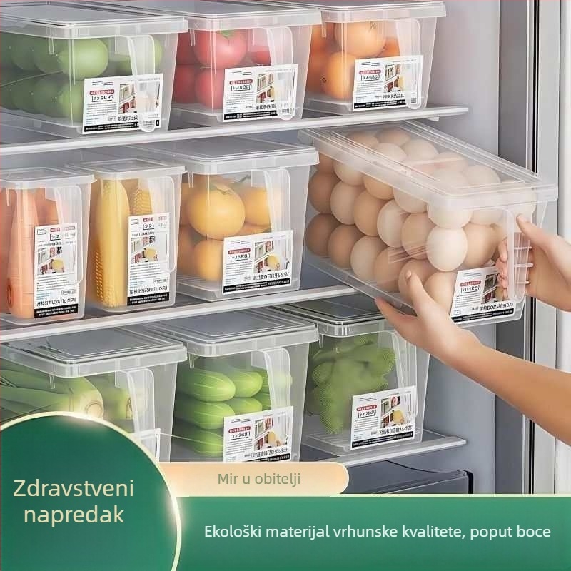 Kutija za pohranu u hladnjaku, moderni plastični organizator za očuvanje svježine i brtvljenje, Broj proizvoda 8001
