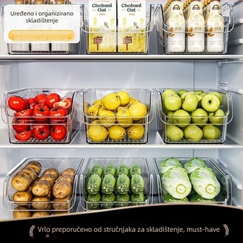 Kutija za pohranu u hladnjaku s U-oblikom nagiba otvaranja, PET materijal, moderni minimalistički stil, model PETBXSNH