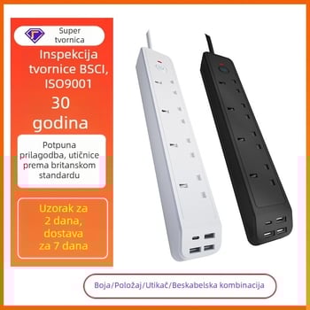 Ji Shun produžni blok s engleskim standardom, 10A, 250V, 2500W