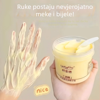 Luckyfine Maska za ruke s Sake Lees – Krema, 330 g; Sastojci: Job's Tears, Sake Lees; Djelo: Hidratacija, Vlaženje, Učvršćivanje