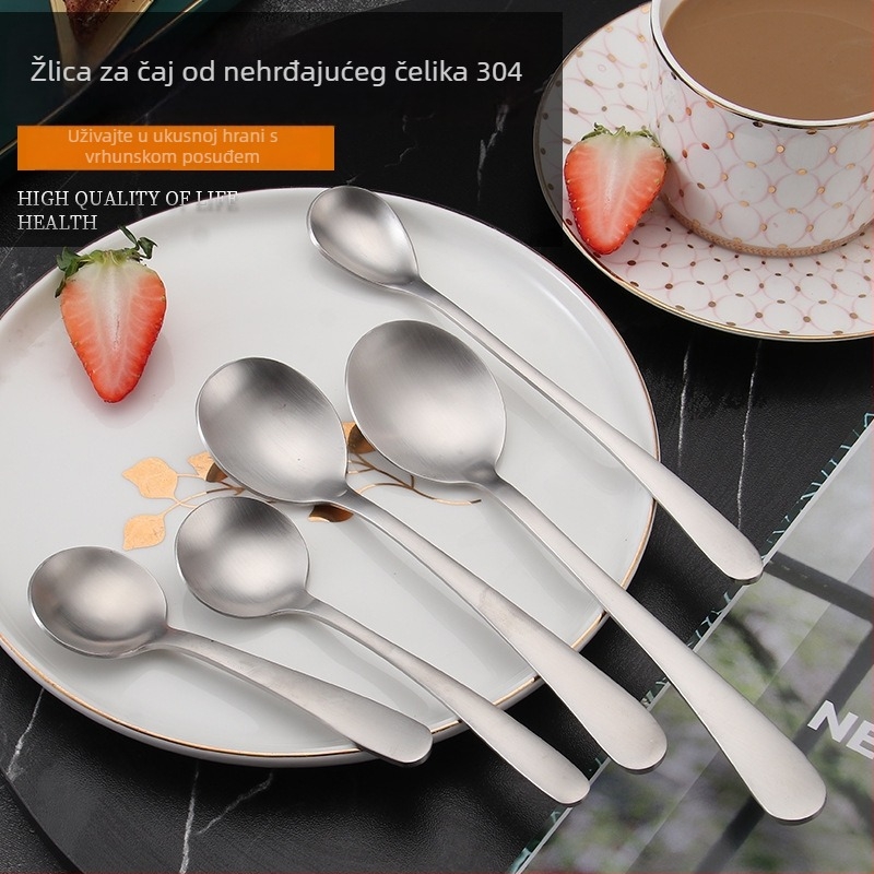 Set pribora za jelo (žlice i vilice), od 304 nehrđajućeg čelika, moderan minimalistički stil, ogledno poliranje, korejski stil