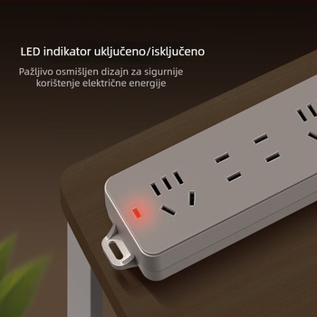CHNT produžni kabel s 4 utičnice i 5 rupa, 5 m kabel, AC 220-240V, novi nacionalni standard
