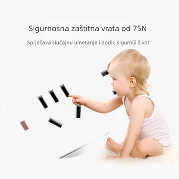 CHNT produžni kabel s 4 utičnice i 5 rupa, 5 m kabel, AC 220-240V, novi nacionalni standard