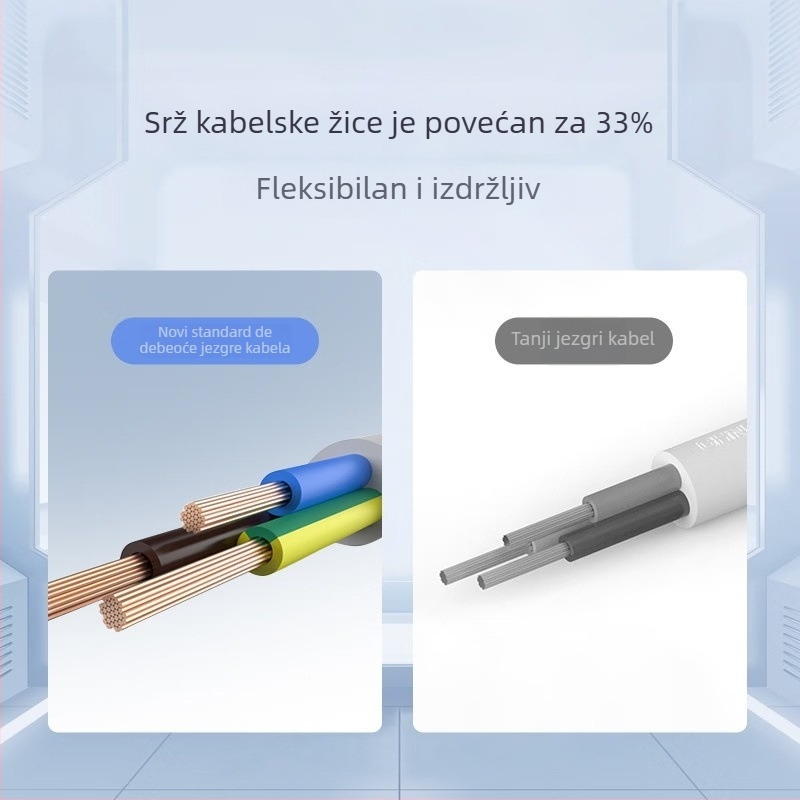 CHNT produžni kabel s 4 utičnice i 5 rupa, 5 m kabel, AC 220-240V, novi nacionalni standard