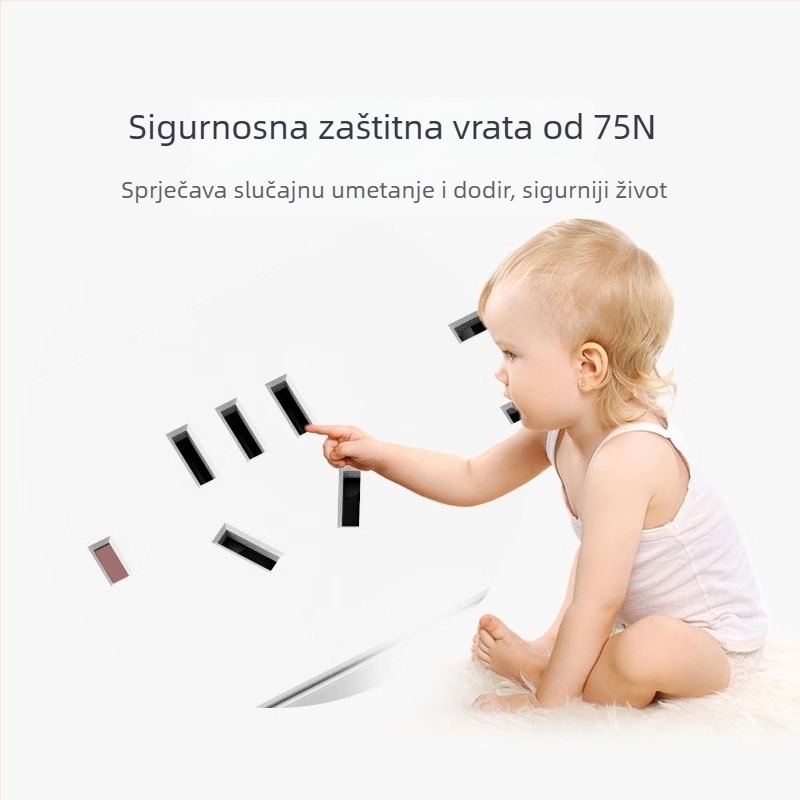 CHNT produžni kabel s 4 utičnice i 5 rupa, 5 m kabel, AC 220-240V, novi nacionalni standard