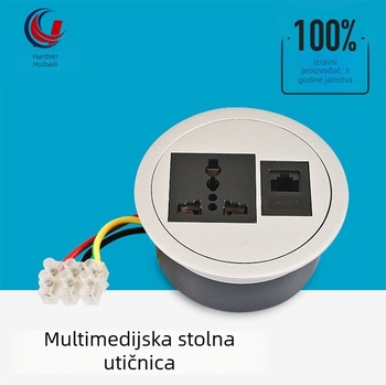 Višestruka kutija utičnica za stolnu radnu ploču – kružni dizajn