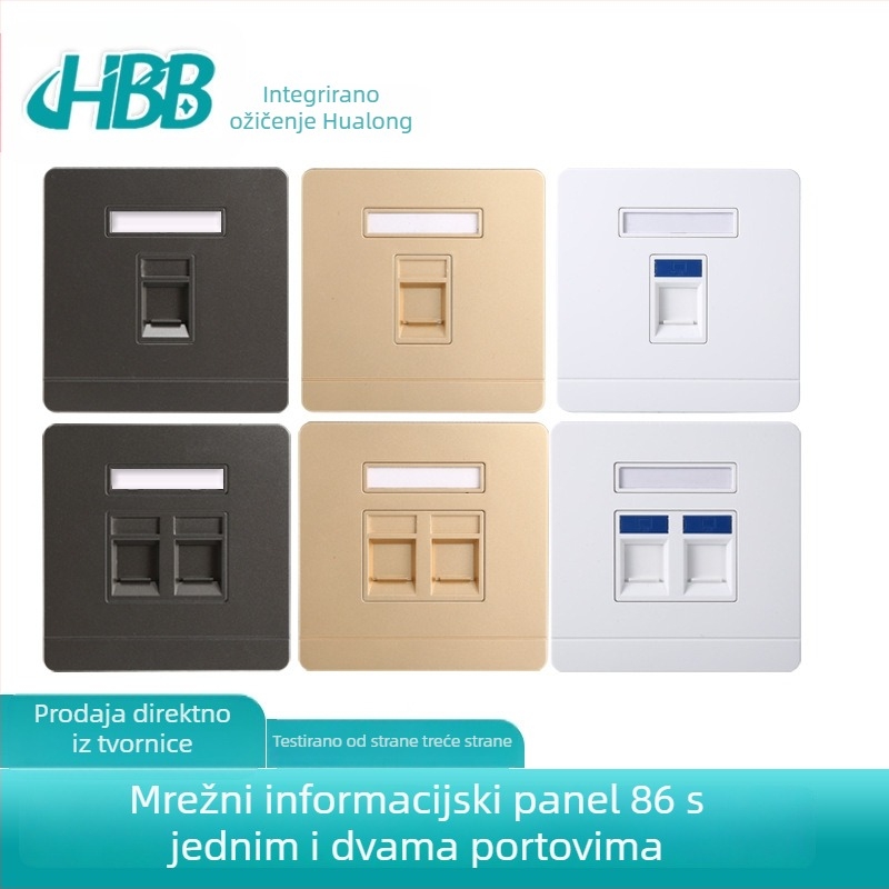 86-tipni zidni prekidač panel, zidna montaža, 16A, 50–440V