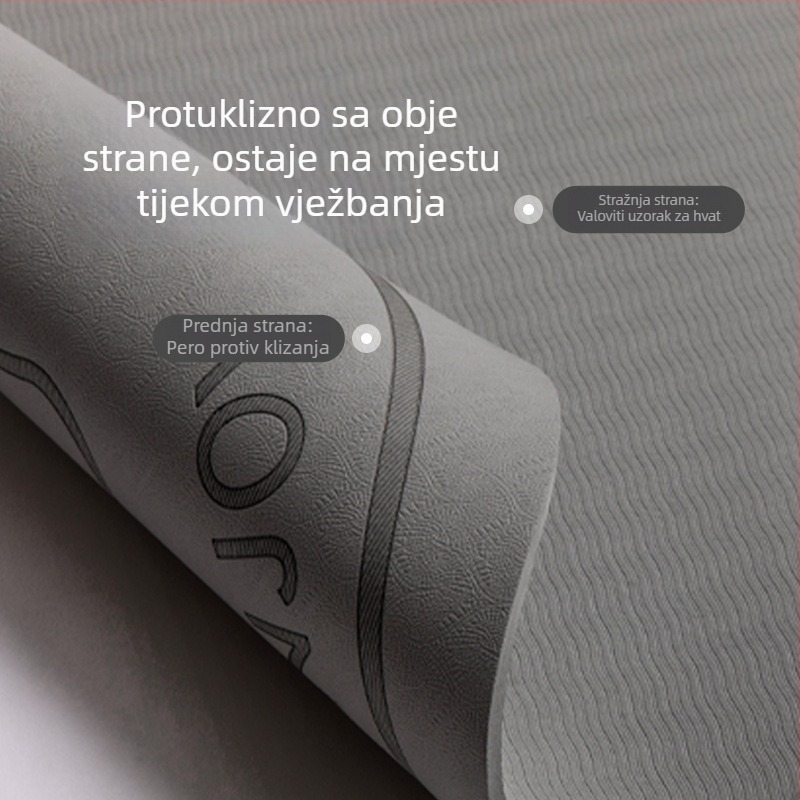 Mat za skakanje bez užeta za jogu s amortizacijom i površinom s protukliznim efektom; materijal: TPE; težina: 248 g; debljina: 6/8 mm; mogućnost prilagodbe