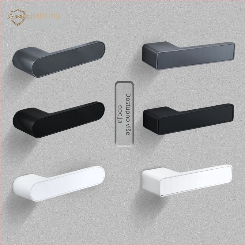 Brava na kvaku za vrata spavaće sobe, Jiajixing H03, aluminij, moderni minimalistički stil, za unutarnja drvena vrata