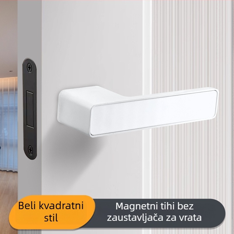 Brava na kvaku za vrata spavaće sobe, Jiajixing H03, aluminij, moderni minimalistički stil, za unutarnja drvena vrata
