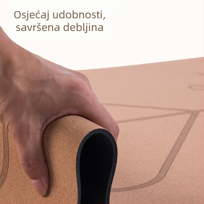 Joga podloga od kore i gume, 5 mm, 2,6 kg, protuklizna, otporna na trošenje, apsorpcija udara