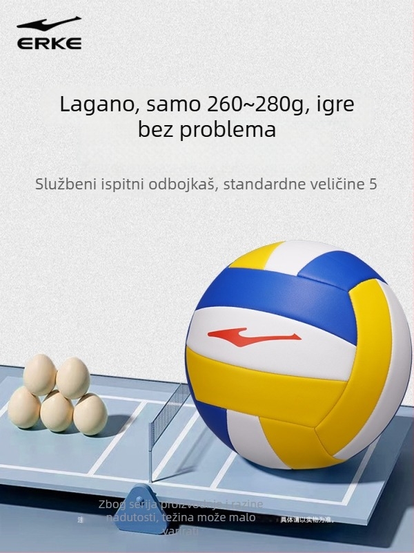 Dvoranska lopta za trening odbojke, PVC materijal, šivana strojem, namijenjena mlađim igračima