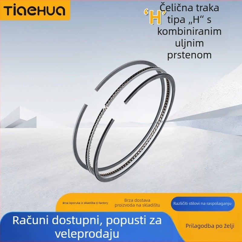 H čelični trakasto-kombinirani mazni prsten za motocikl (Prilagođena obrada; Materijal: čelik; Potpuna nitridacija)