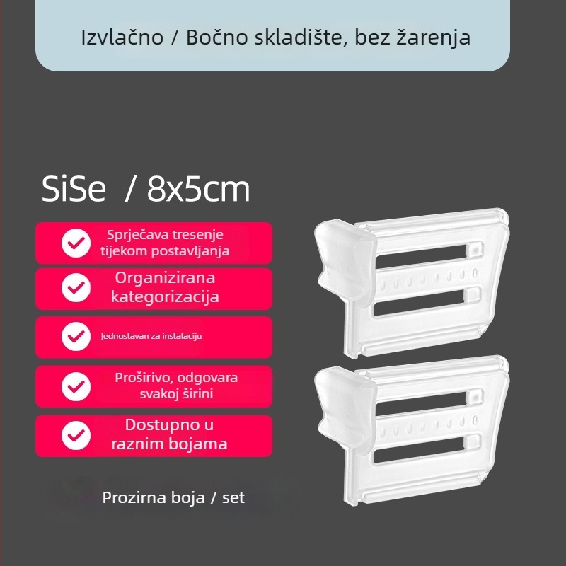Panel za odjeljak hladnjaka, plastični, japanskog stila, ugradnja kukom, 1 sloj