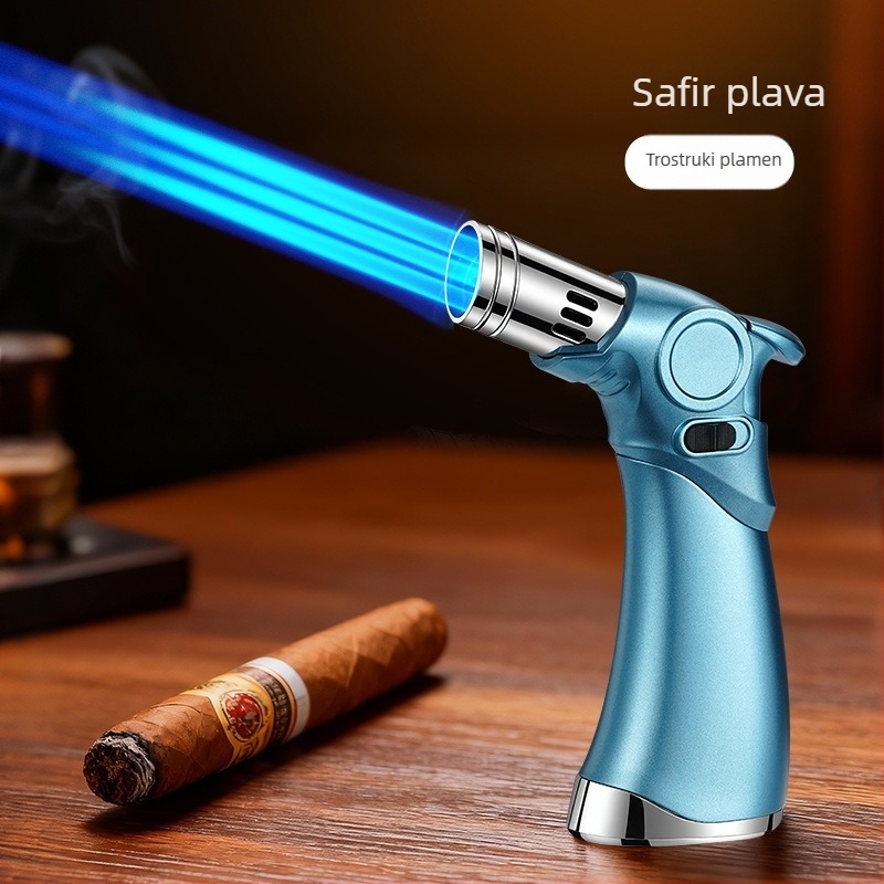 Troplamenasti zapaljivač otporan na vjetar za cigarete i vanjske roštilje, butansko gorivo, metalno kućište