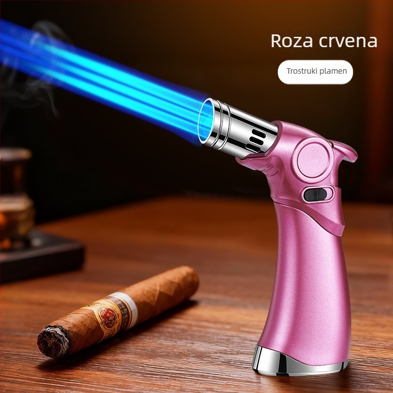 Troplamenasti zapaljivač otporan na vjetar za cigarete i vanjske roštilje, butansko gorivo, metalno kućište