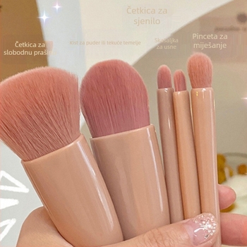 Set od 5 četkica za šminku s mekanim sintetičkim vlaknima, plastična drška, prenosna kutija