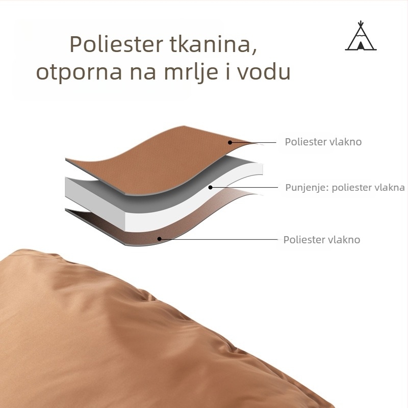 Spavaća vreća za kampiranje za odrasle s kapuljačom — prijenosna, spojiva konstrukcija u obliku omotnice, punilo od šuplje pamuka, poliester tkanina, podstava od brušenog platna, težina 1000/1500/2000 g