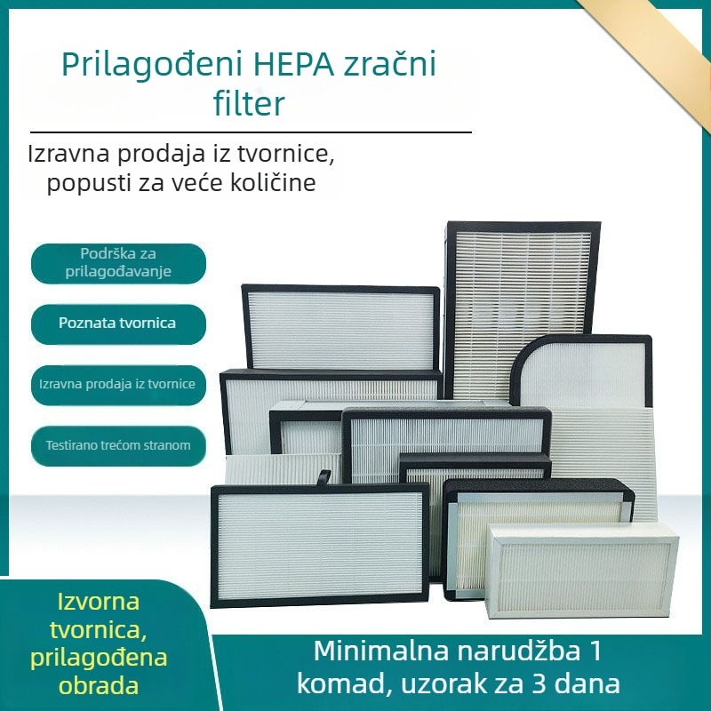 HEPA filtar element s aktivnim ugljičnim kompozitom za pročišćivače zraka i klima uređaje – visoka učinkovitost, otporan na visoke temperature