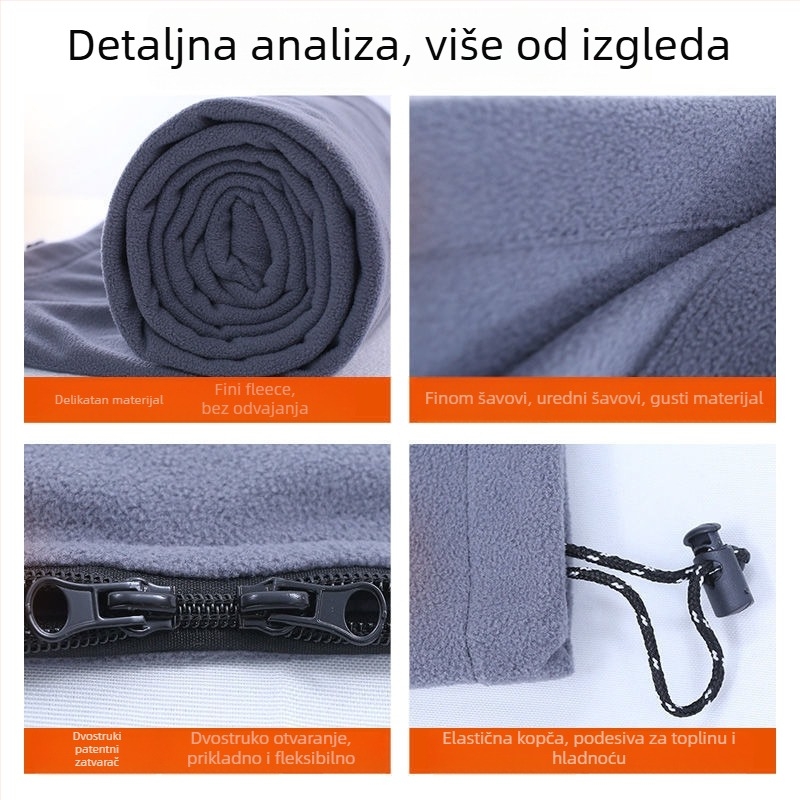 Spavaća vreća za odrasle od flisa s odvojivom i pranom unutarnjom postavom, konstrukcija omotnica, težina 650 g, pogodna za vanjsku i unutarnju upotrebu