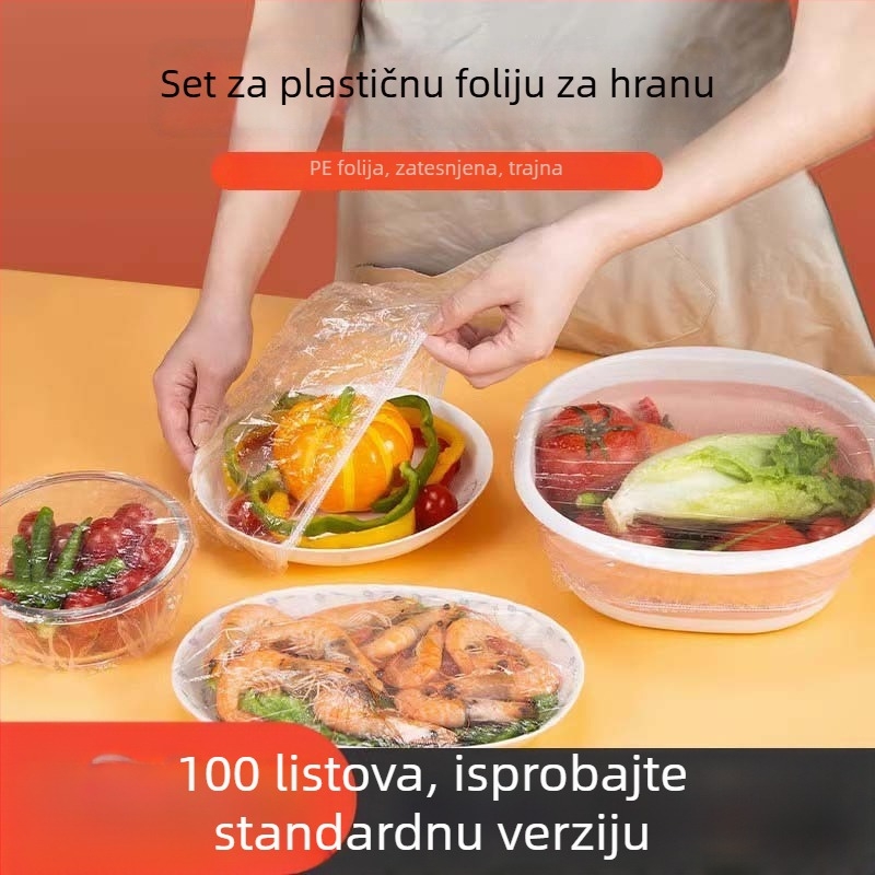 Antibakterijski pokrov folije za očuvanje svježine, jednokratne vrećice za hranu, kuhinjska folija s podesivim zatvaranjem
