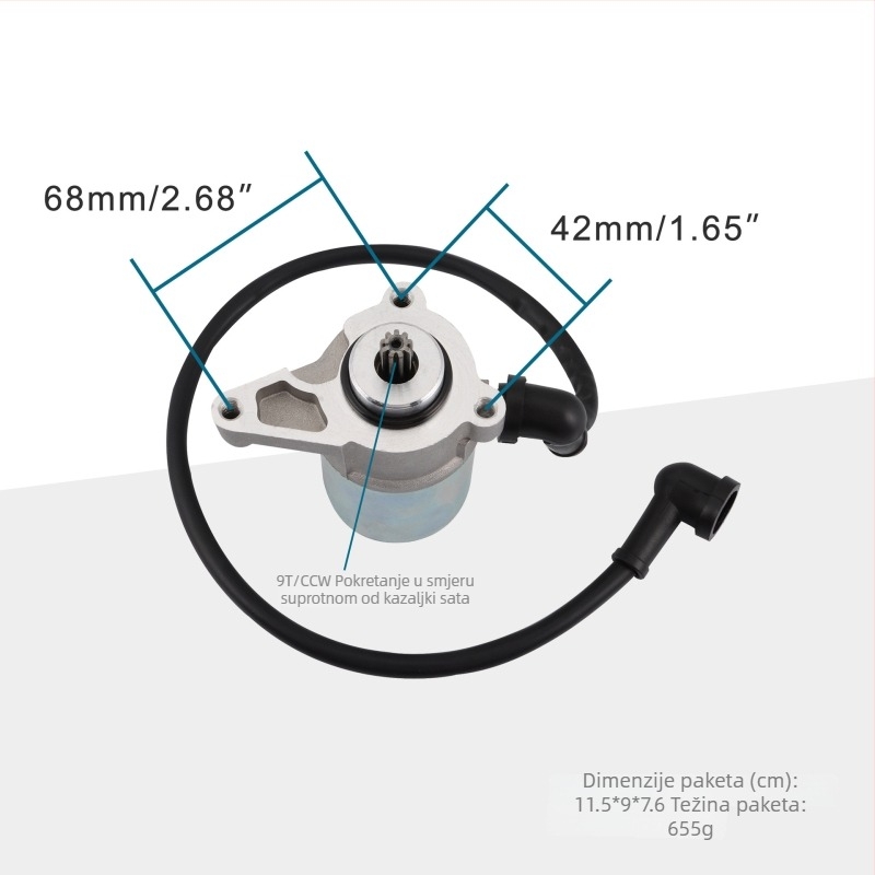 GOOFIT starter motor za motocikl – 9 zubi, kompatibilan s TDR125 DT125R DT125X; Dijelni broj 3MB-81800-02; Težina 655 g