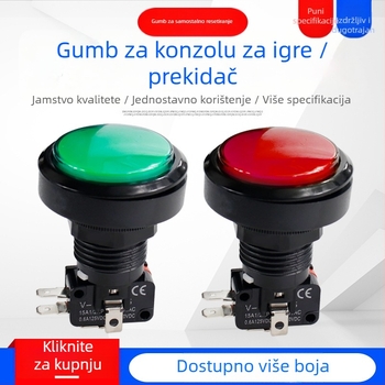 Gumb Reset Start PASS za igranu konzolu — Aomeng, 3C certificiran do 36V, okrugli gumb, dodatak za igru