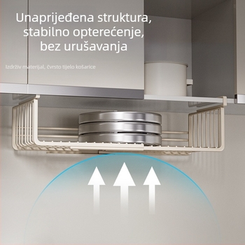 Nehrđajući čelični teleskopski viseći kuhinjski regač, sklopivi, kukom za montažu, 1-slojni