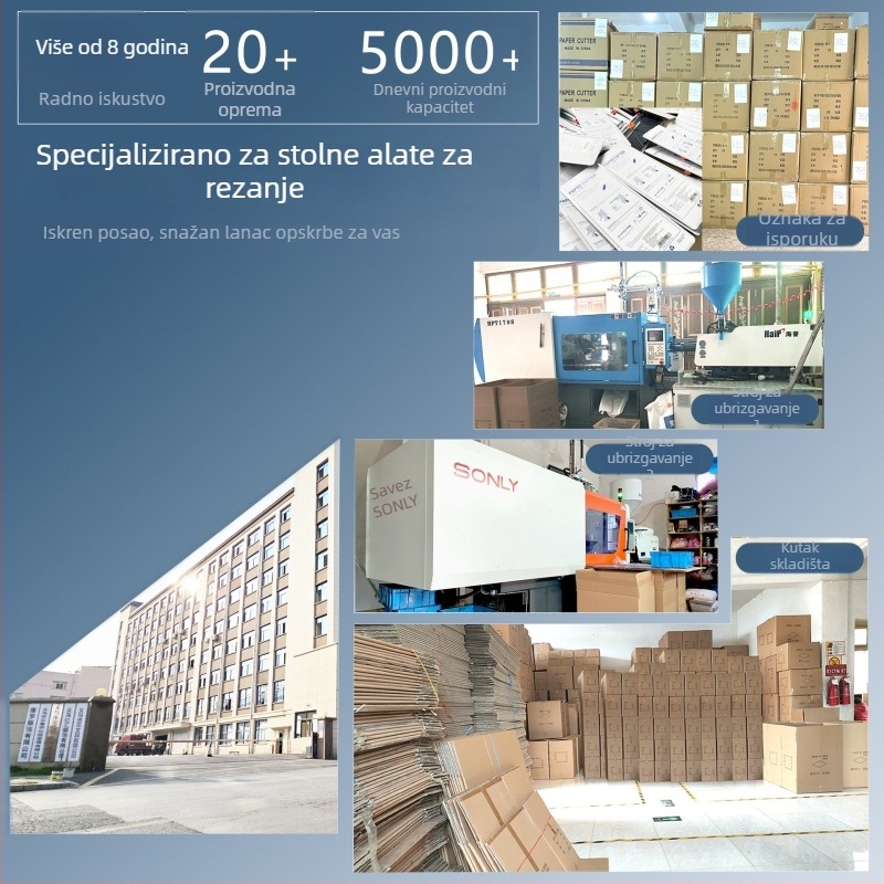 Rezač papira — ručni klizni tip, plastično kućište, za kućnu i uredsku upotrebu