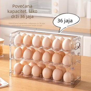 Stalak za jaja na bočnim vratima hladnjaka — PET materijal, prehrambena kvaliteta, reverzibilan dizajn, prenosno, drenaža