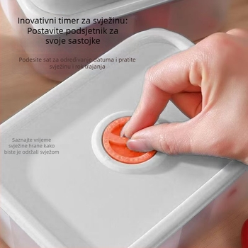 Kutija za hranu od PP, prozirna, prijenosna, pogodna za mikrovalnu pećnicu, kompatibilna s zamrzivanjem i skladištenjem u hladnjaku