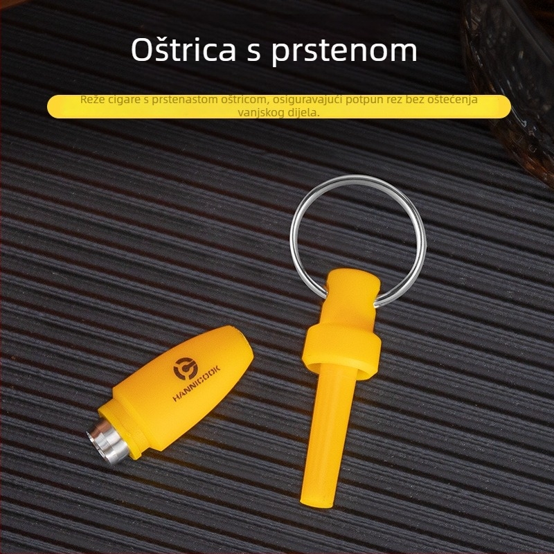 HANNICOOK Set alata za cigare: nehrđajući čelik V-kutni rezač, ravne škarice za cigare, bušač za cigare, pepeljara