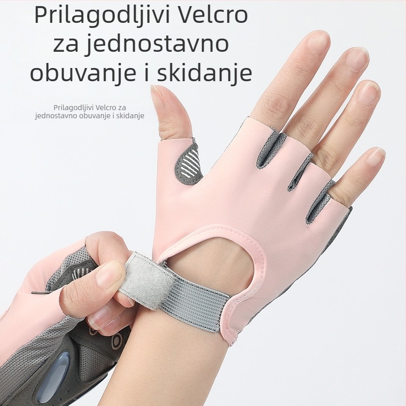 Poluotvorene rukavice za biciklizam, protuklizne, za trening i vožnju, Materijali: SBR diving material, kombinirana tkanina, poliester