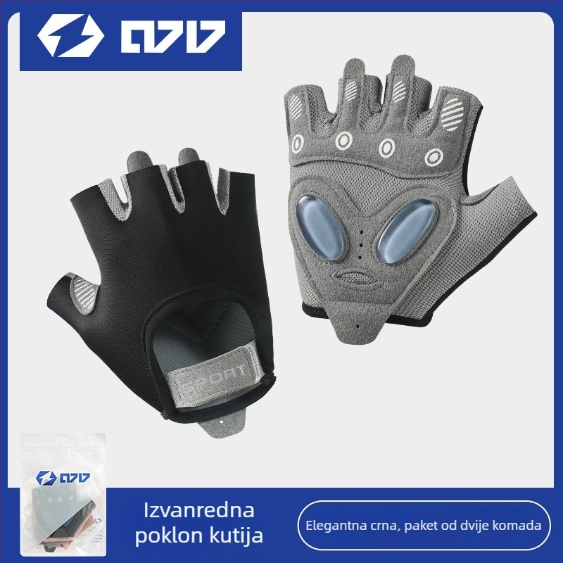 Poluotvorene rukavice za biciklizam, protuklizne, za trening i vožnju, Materijali: SBR diving material, kombinirana tkanina, poliester
